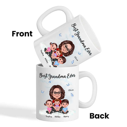 Best Grandma Ever Sitting Crossed Legs Personalized Mug