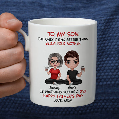 Heartfelt Tribute From Mom To Son Personalized Ceramic Mug, Father's Day Gift For Son