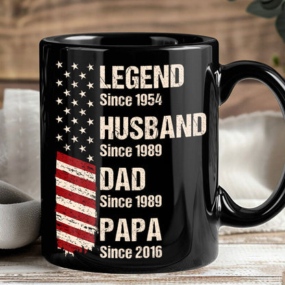 Legend Husband Dad Grandpa Est. Nation Flag Personalized Mug