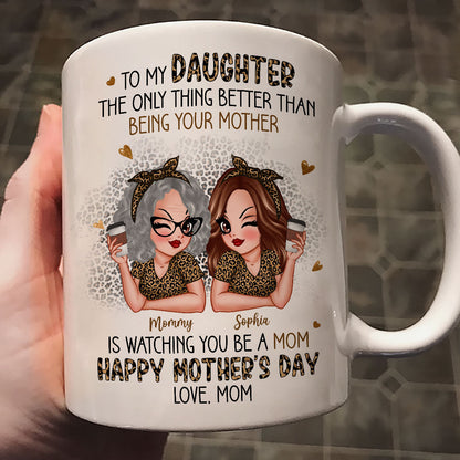 Leopard Pattern To My Daughter From Mom Happy Mother's Day Personalized Mug, Gift For Daughter