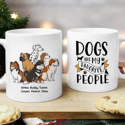 Dogs Are My Favorite People Funny Dogs Cartoon Personalized Mug