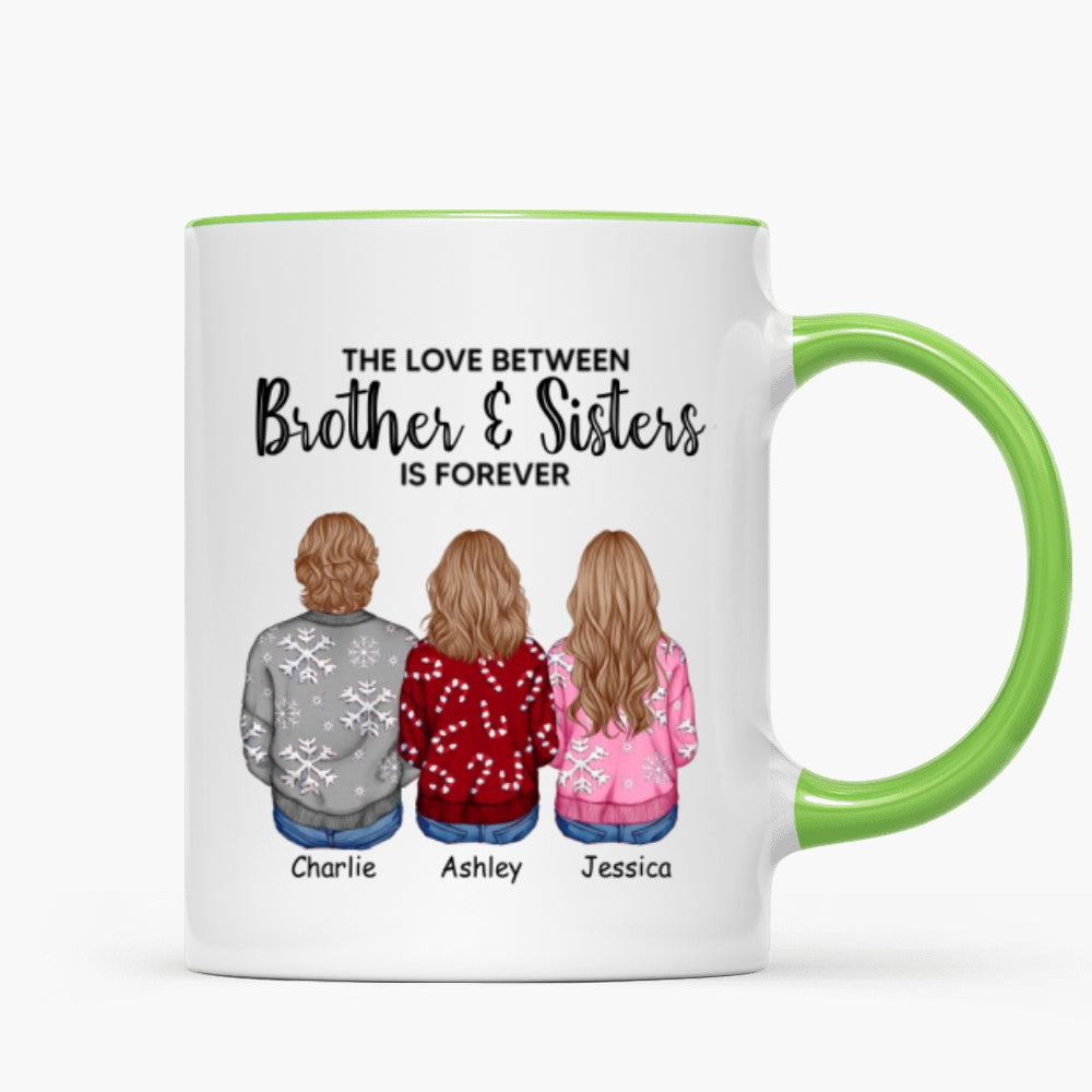 Personalized Siblings Christmas Mug, Personalized Brothers and Sisters Ornament, Siblings Gift