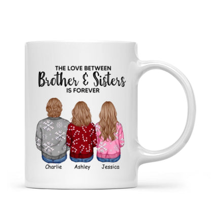 Personalized Siblings Christmas Mug, Personalized Brothers and Sisters Ornament, Siblings Gift
