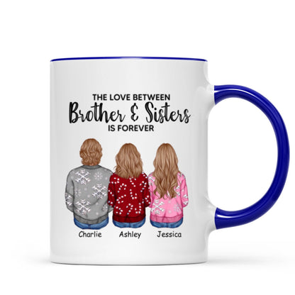 Personalized Siblings Christmas Mug, Personalized Brothers and Sisters Ornament, Siblings Gift