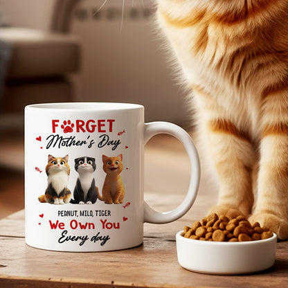 Forget Mother's Day I Own You Everyday - Personalized Mug - Gift for Cat Moms