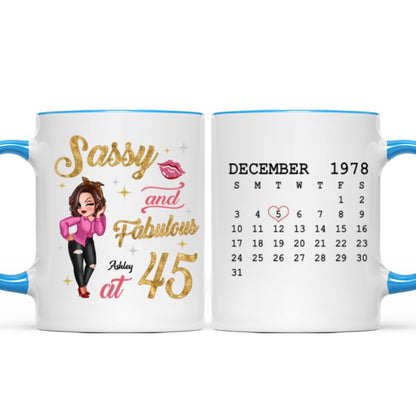 Sassy & Fabulous Birthday Calendar Pretty Woman Personalized Mug