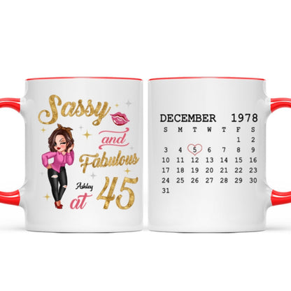 Sassy & Fabulous Birthday Calendar Pretty Woman Personalized Mug