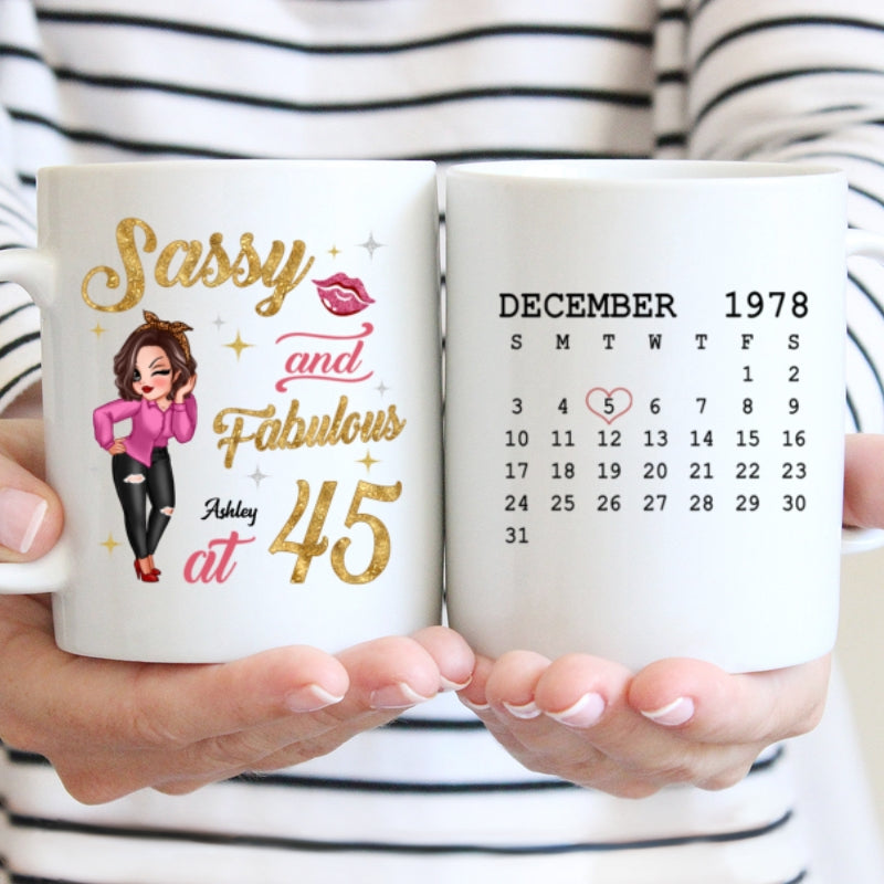 Sassy & Fabulous Birthday Calendar Pretty Woman Personalized Mug