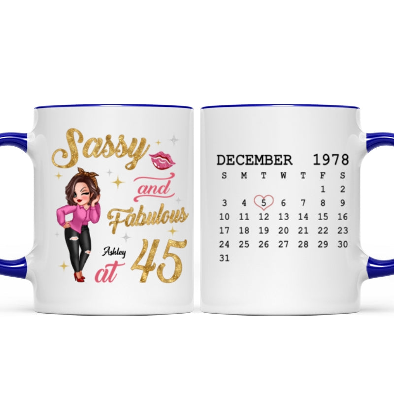 Sassy & Fabulous Birthday Calendar Pretty Woman Personalized Mug