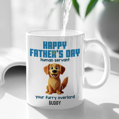 Happy Mother's Day Father's Day Human Servant Cartoon Funny Dogs Blue Tone Personalized Mug