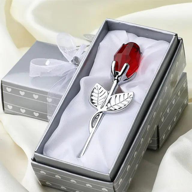 Crystal Glass Artificial Rose