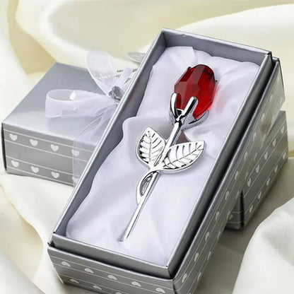 Crystal Glass Artificial Rose