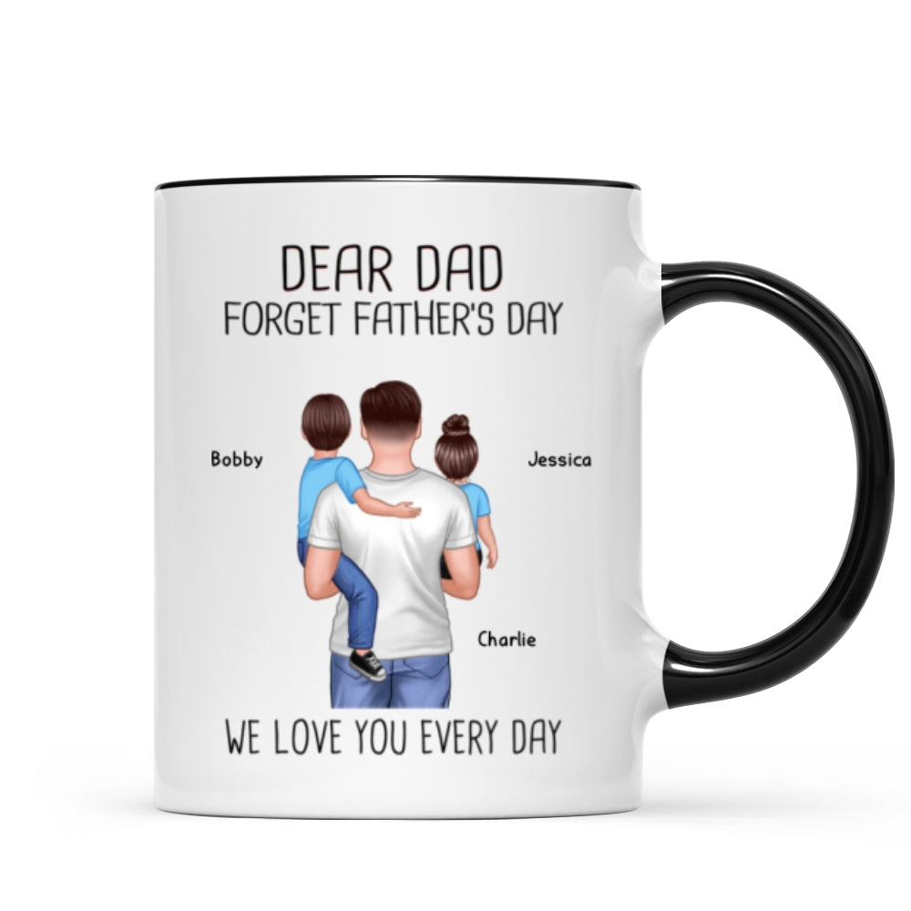 Happy Father's Day Dad Holding Kids Personalized Mug