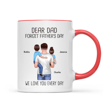 Happy Father's Day Dad Holding Kids Personalized Mug