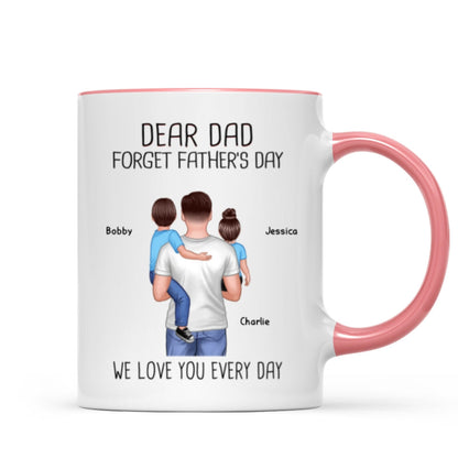 Happy Father's Day Dad Holding Kids Personalized Mug