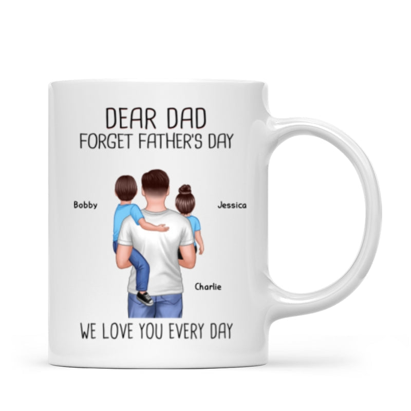 Happy Father's Day Dad Holding Kids Personalized Mug