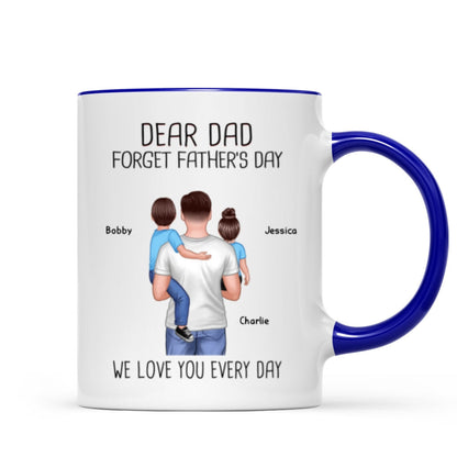 Happy Father's Day Dad Holding Kids Personalized Mug
