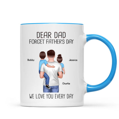 Happy Father's Day Dad Holding Kids Personalized Mug