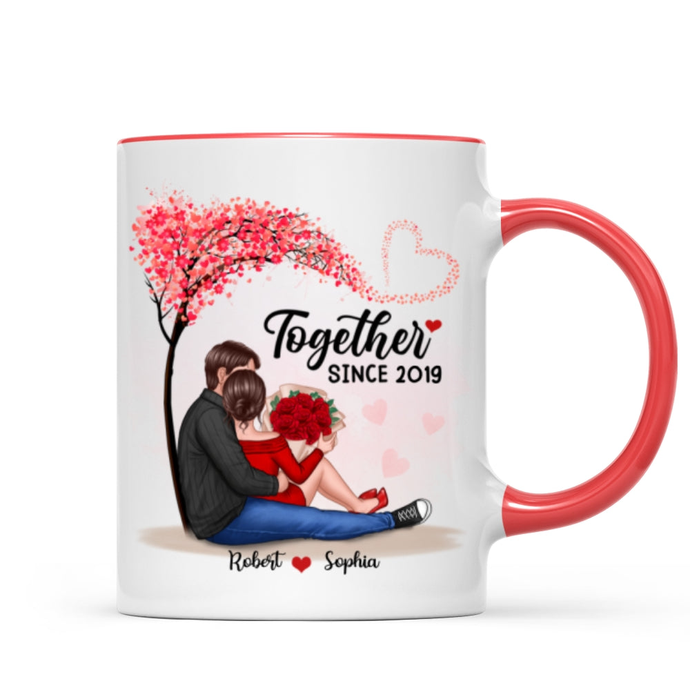 Couple Sitting Under Tree Together Since Personalized Mug