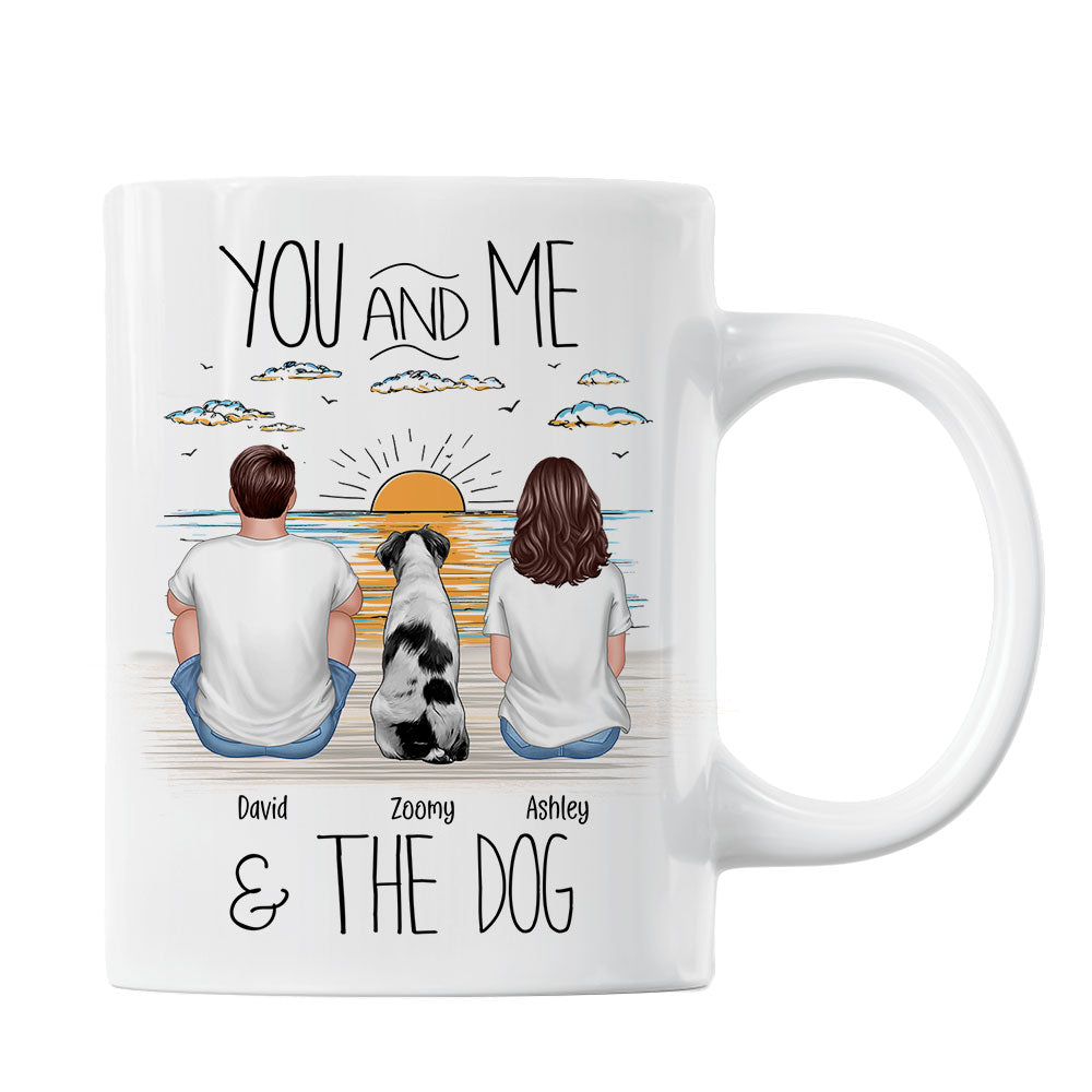 You And Me Beach Outline Personalized Mug, Gift For Him, For Her
