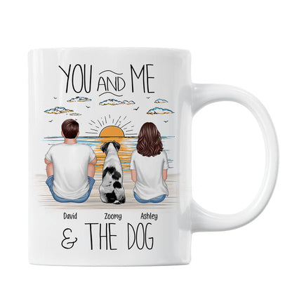 You And Me Beach Outline Personalized Mug, Gift For Him, For Her