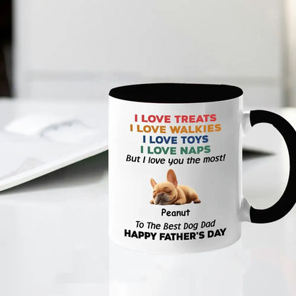 Custom Dog Dad Humor Mug, Personalized Holiday Gift Cup