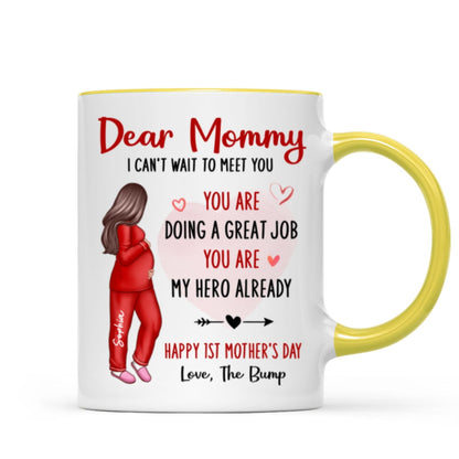 Happy First Mother's Day Pregnancy Mom From The Bump Personalized Mug