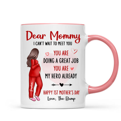 Happy First Mother's Day Pregnancy Mom From The Bump Personalized Mug