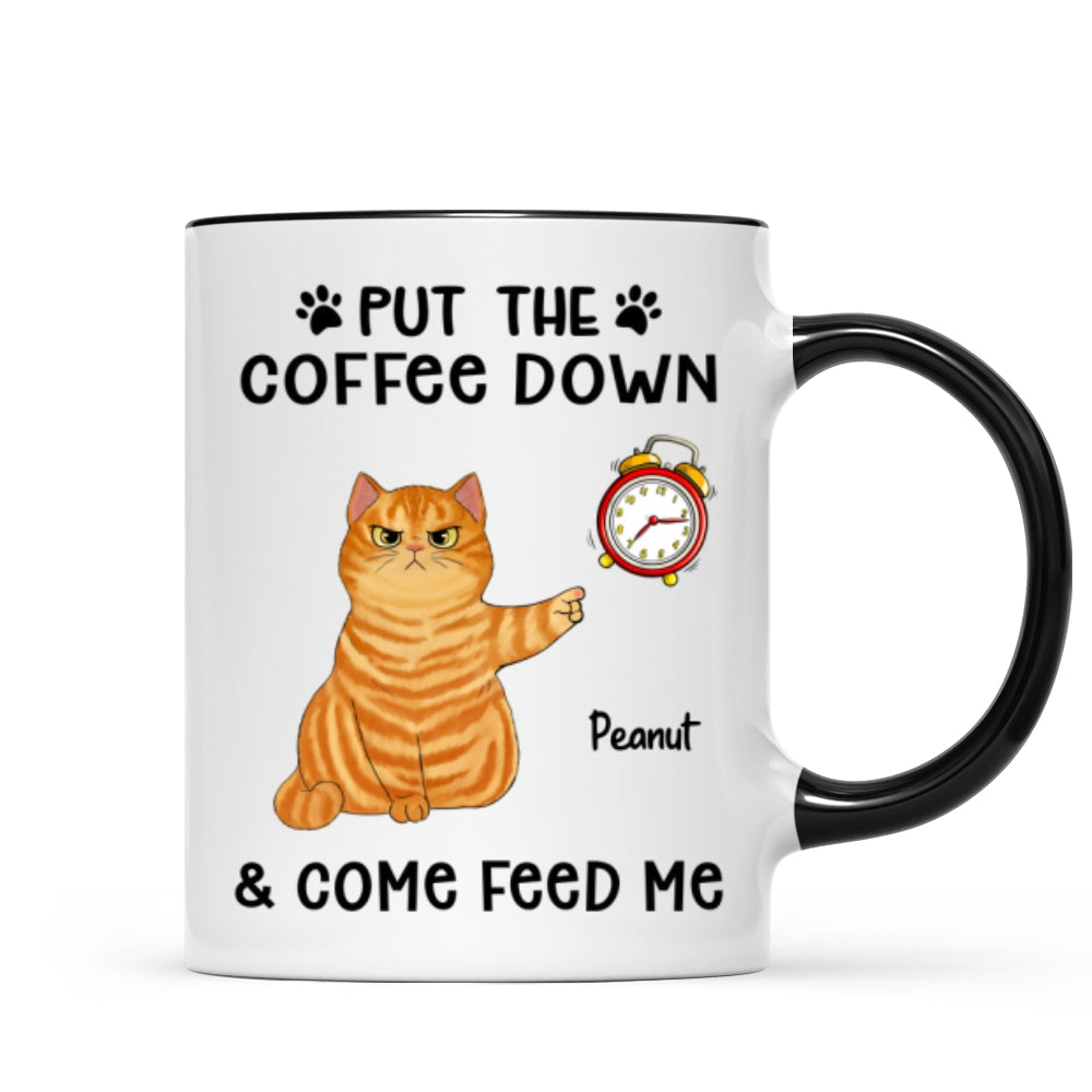It's Feed Me O'Clock Grumpy Fluffy Cat Personalized Mug