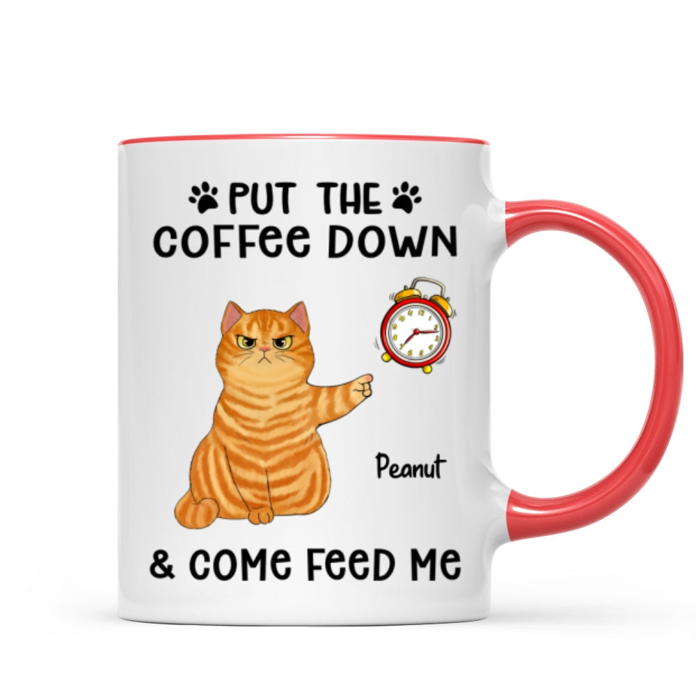 It's Feed Me O'Clock Grumpy Fluffy Cat Personalized Mug