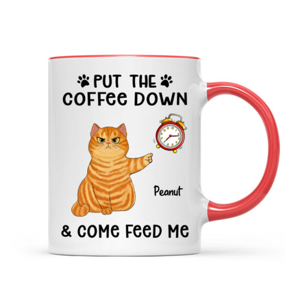 It's Feed Me O'Clock Grumpy Fluffy Cat Personalized Mug
