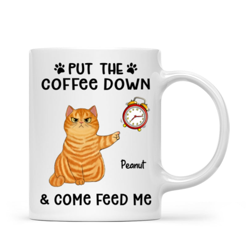 It's Feed Me O'Clock Grumpy Fluffy Cat Personalized Mug