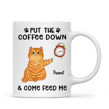 It's Feed Me O'Clock Grumpy Fluffy Cat Personalized Mug