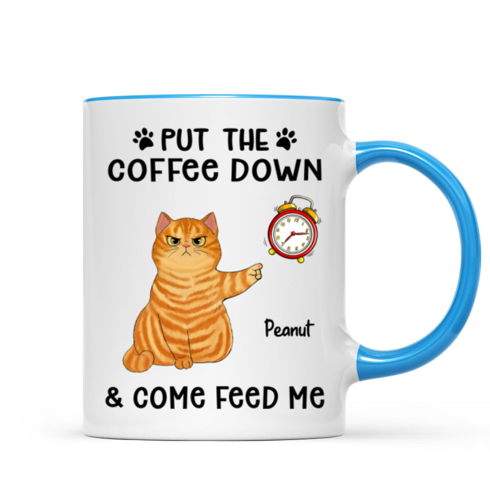 It's Feed Me O'Clock Grumpy Fluffy Cat Personalized Mug