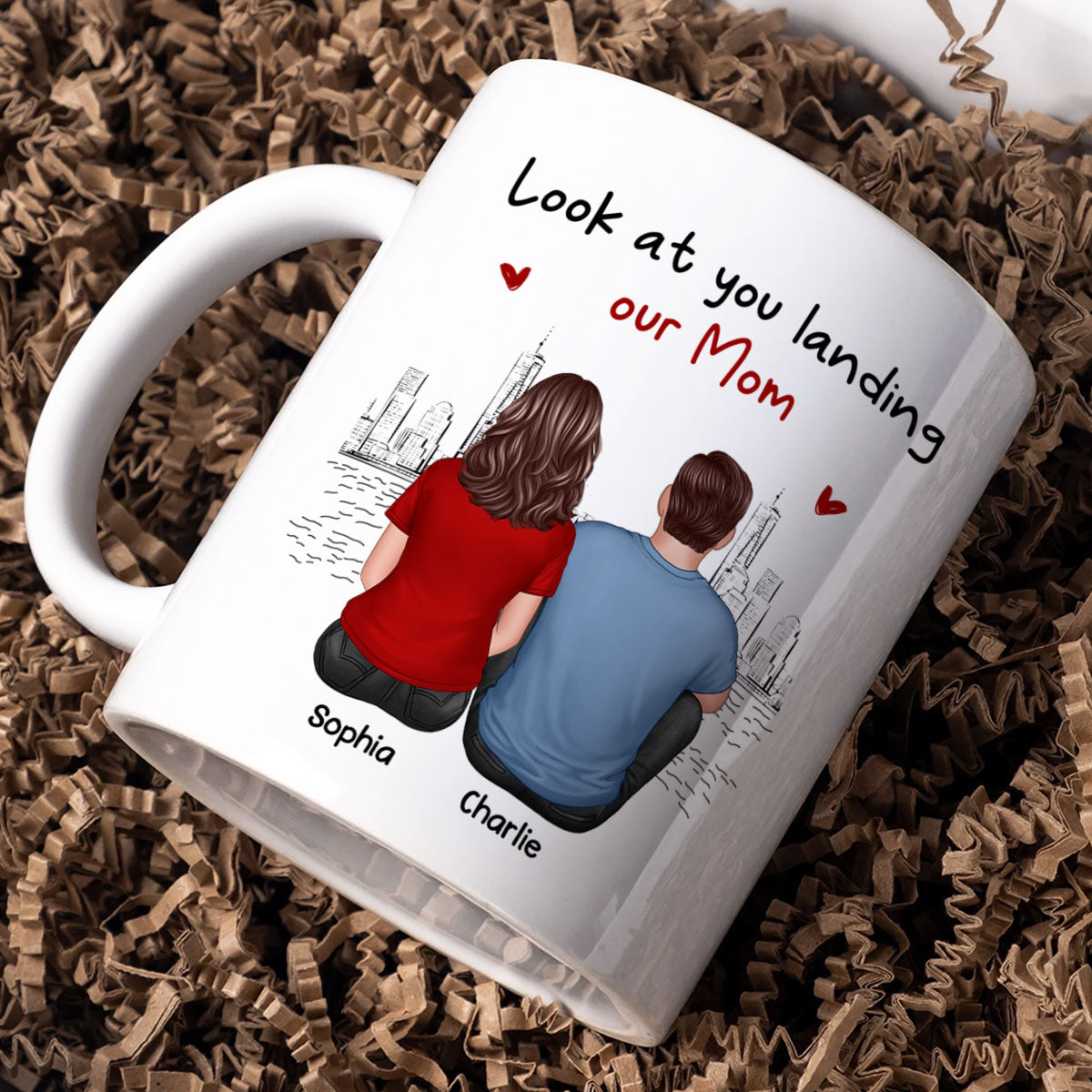 To Our Bonus Dad Funny Gift Personalized Mug, Gift For Bonus Dad