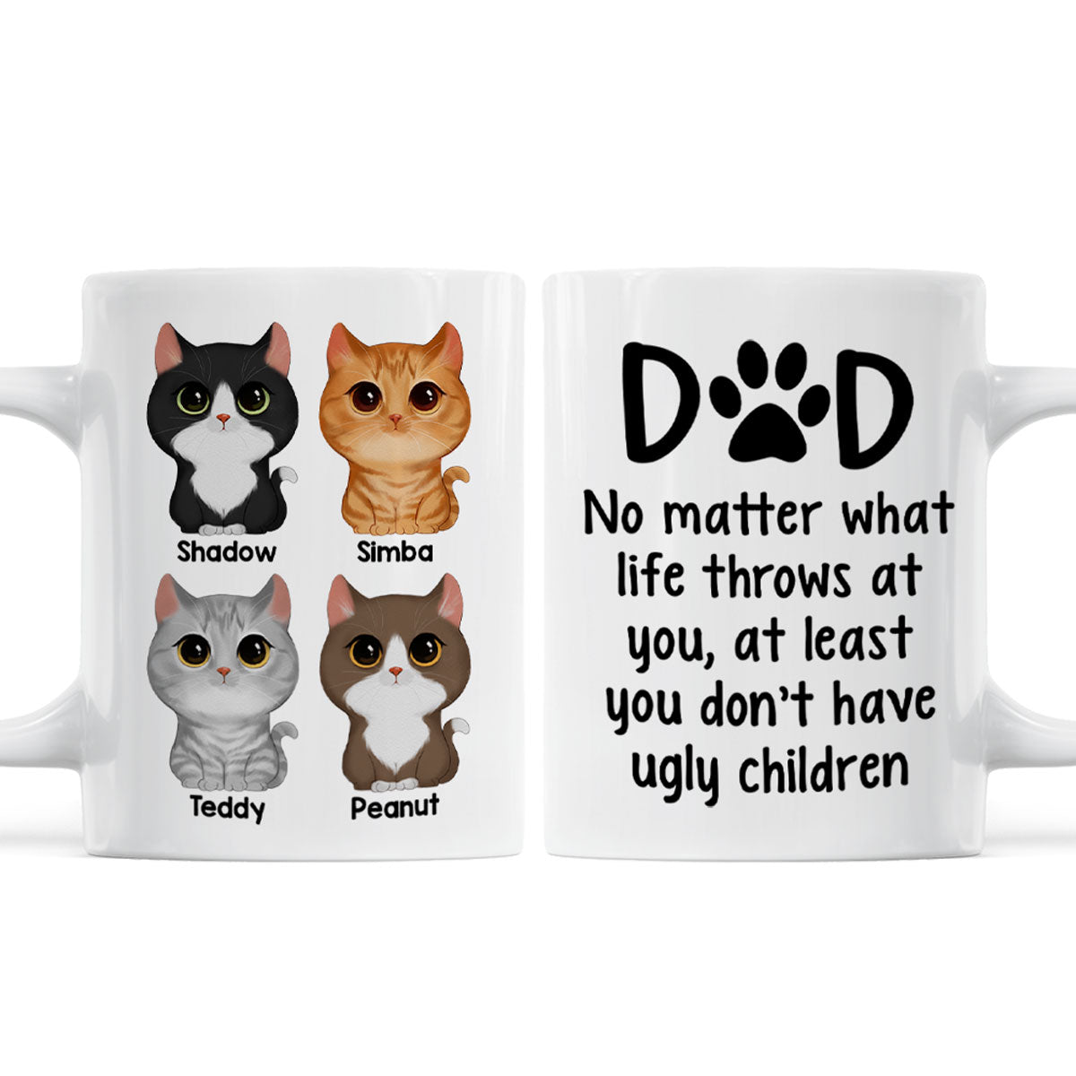 Cat Dad No Matter What Life Throws At You Personalized Mug