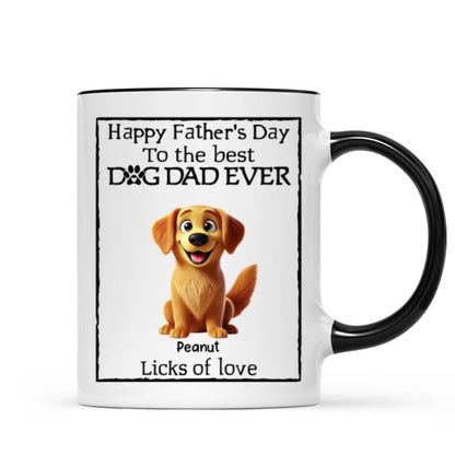 Happy Father's Day Best Dog Dad Cartoon Funny Style Dogs Personalized Mug