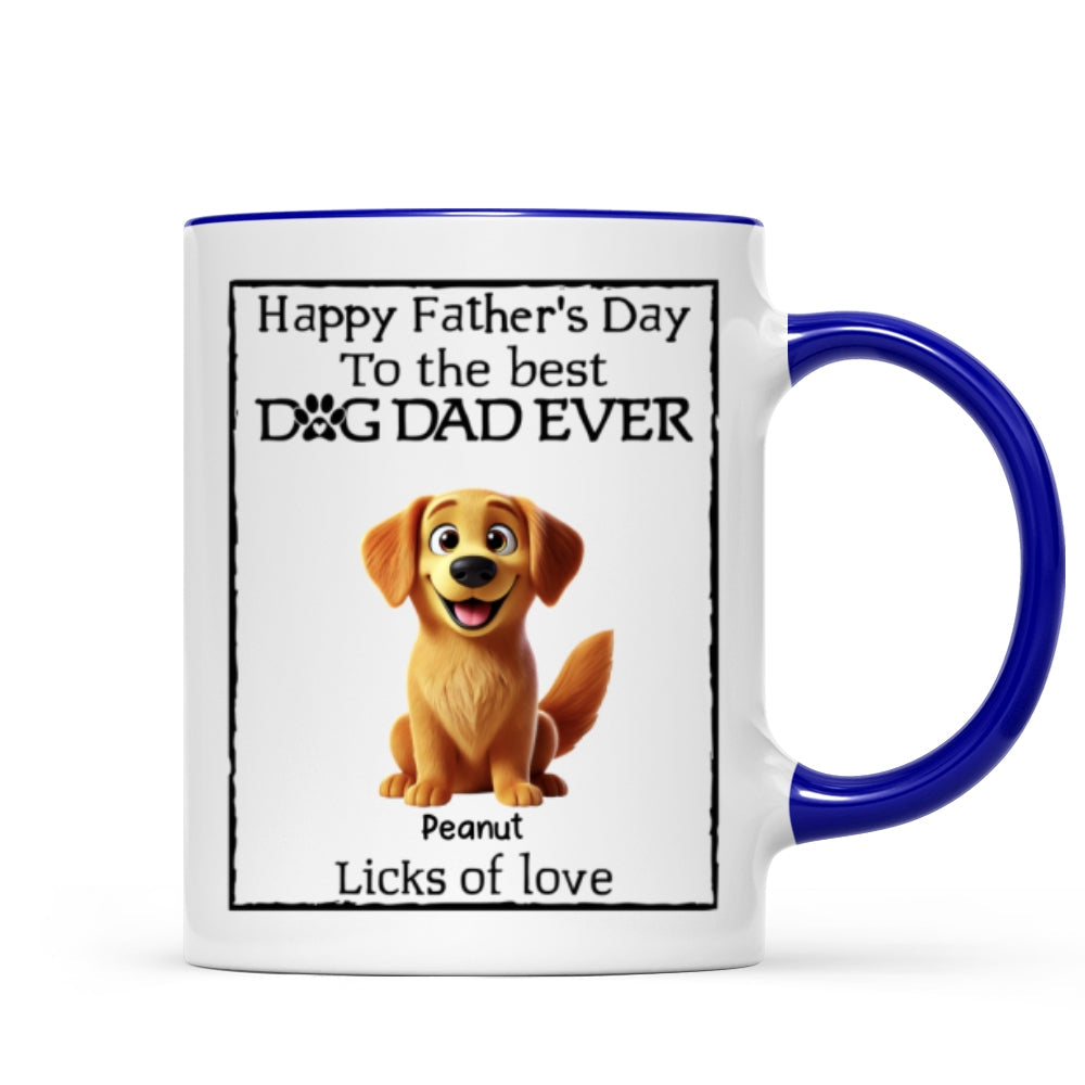Happy Father's Day Best Dog Dad Cartoon Funny Style Dogs Personalized Mug