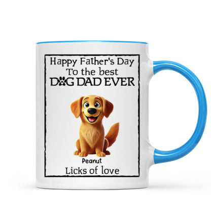 Happy Father's Day Best Dog Dad Cartoon Funny Style Dogs Personalized Mug