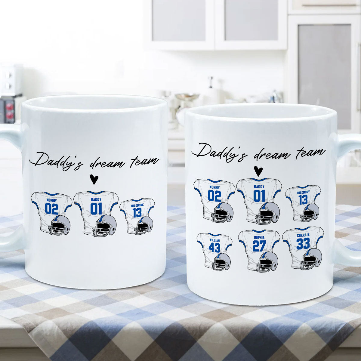 Daddy's Dream Team American Football Personalized Mug