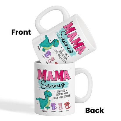 Grandmasaurus Mamasaurus Cute Dinosaurs Mother's Day Gift For Mom Grandma Personalized Mug