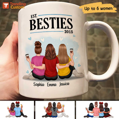 Embracing Besties Sisters Est Personalized Mug