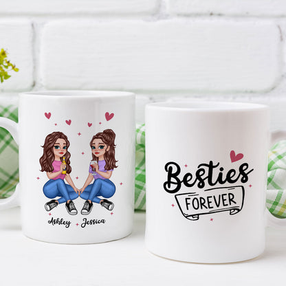 No Greater Gift Than Sisters Besties Pretty Cartoon Girls Personalized Mug