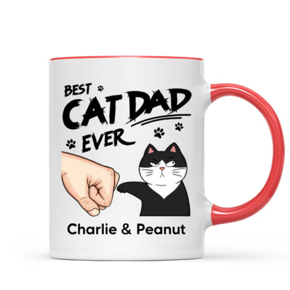 Best Cat Dad Ever Fist Bump Funny Cute Cats Personalized Mug
