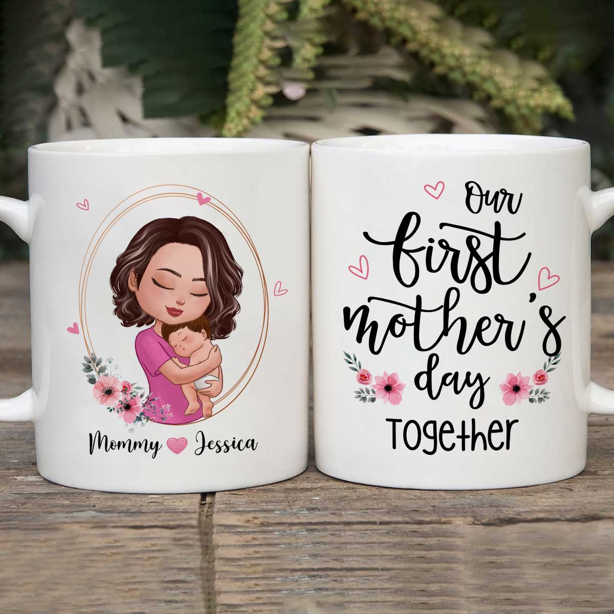 Doll Mom Holding Baby Our First Mother's Day Together Personalized Mug