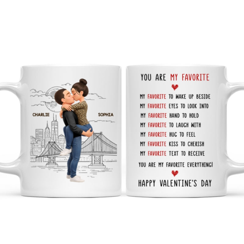 You Are My Favorite Everything Romantic Couple - Personalized Mug - Heartfelt Valentine's Day Gift for Her, for Him