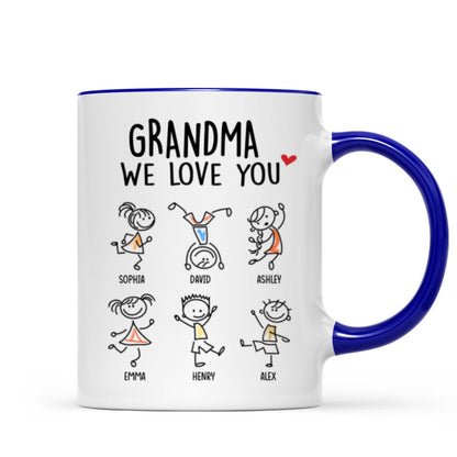 Drawing Kids We Love You Gift For Dad Mom Grandma Grandpa Personalized Mug