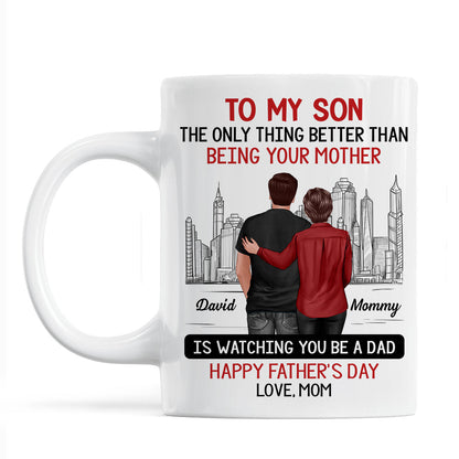 Skyline To My Son From Mom Happy Father's Day Personalized Mug