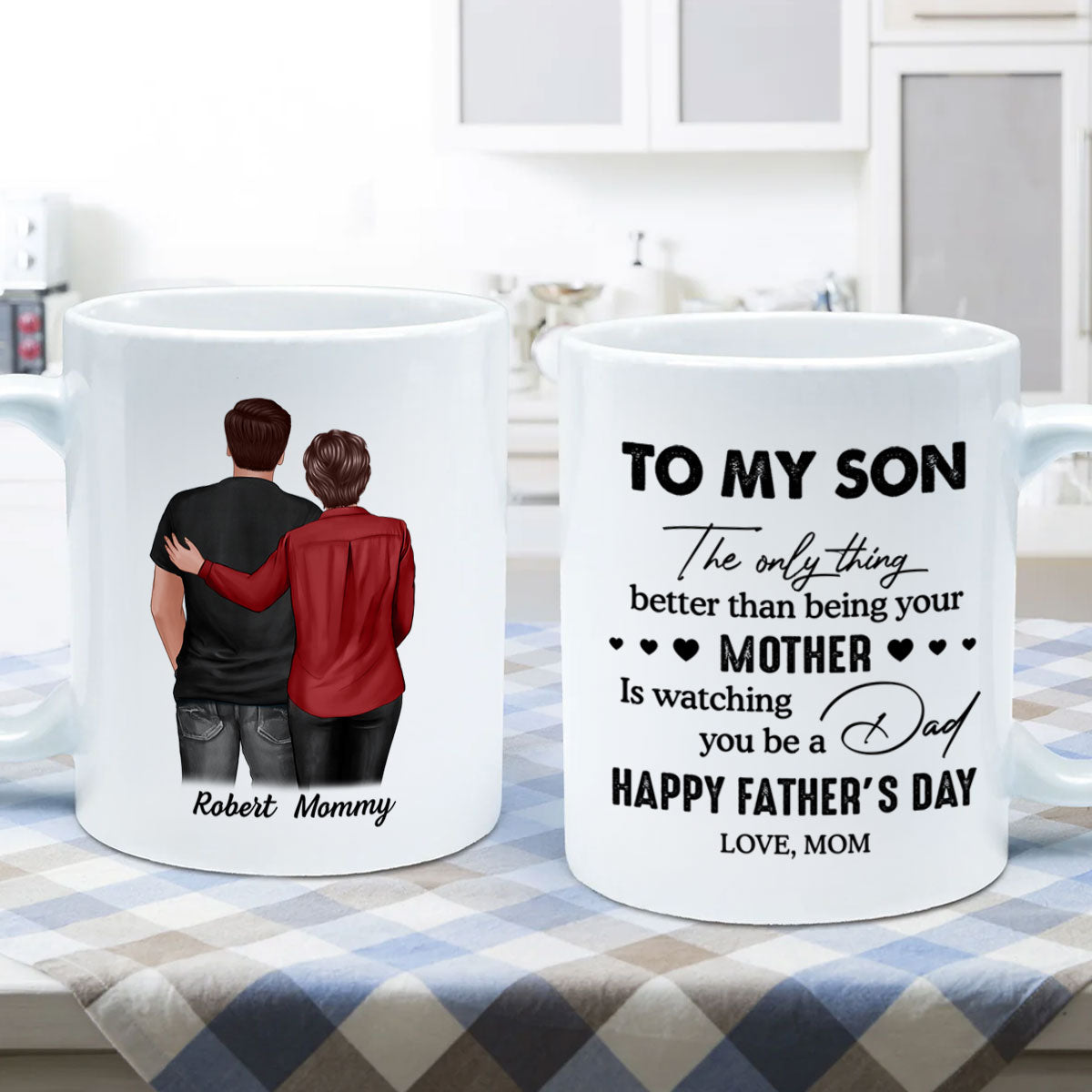 To My Son From Mom Personalized Mug, Father's Day Gift For Son