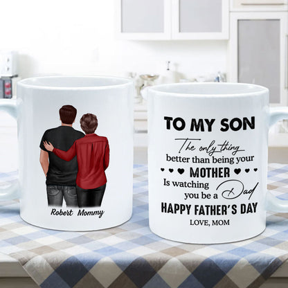 To My Son From Mom Personalized Mug, Father's Day Gift For Son